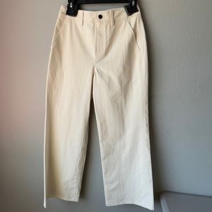 Jenni Kayne High Rise Wide Leg Jeans In Natural Sz 2 NWT Neutral Minimalist Crop